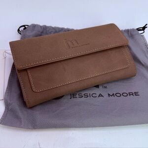 Jessica Moore Tan Suede Wallet or Wristlet